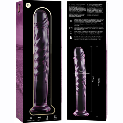 NEBULA SERIES BY IBIZA - MODELO 16 DILDO VIDRO BOROSILICADO ROSA 18.5 CM -O- 3 CM