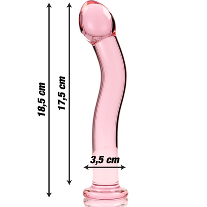 NEBULA SERIES BY IBIZA - MODELO 18 DILDO VIDRO BOROSILICADO ROSA 18.5 CM -O- 3.5 CM