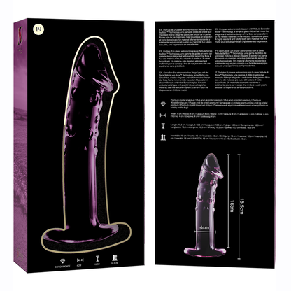 NEBULA SERIES BY IBIZA - MODELO 19 DILDO VIDRO BOROSILICADO ROSA 18.5 CM -O- 4 CM
