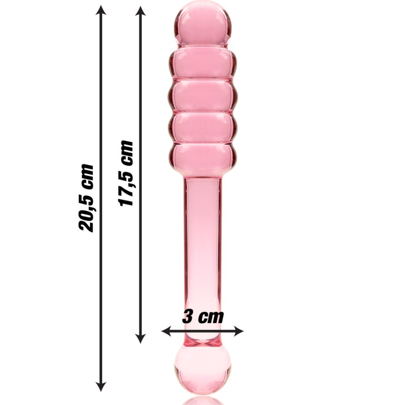 NEBULA SERIES BY IBIZA - MODELO 20 DILDO VIDRO BOROSILICADO ROSA 20.5 CM -O- 3 CM