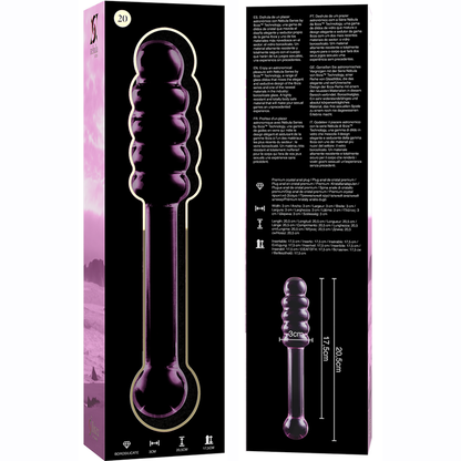 NEBULA SERIES BY IBIZA - MODELO 20 DILDO VIDRO BOROSILICADO ROSA 20.5 CM -O- 3 CM