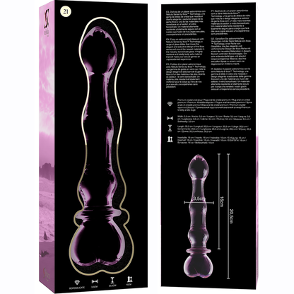 NEBULA SERIES BY IBIZA - MODELO 21 DILDO VIDRO BOROSILICADO ROSA 20.5 CM -O- 3.5 CM