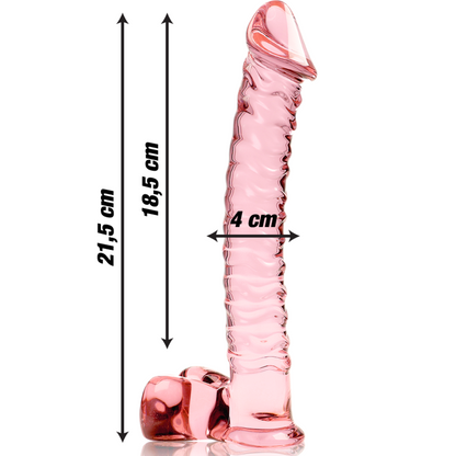 NEBULA SERIES BY IBIZA - MODELO 23 DILDO VIDRO BOROSILICADO ROSA 21.5 CM -O- 4 CM