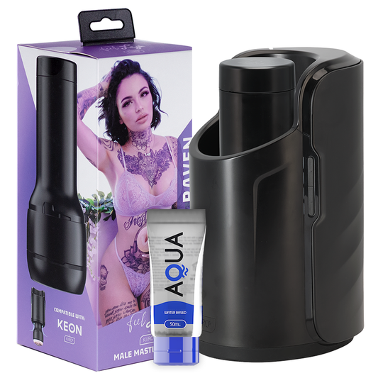 KIIROO - PACK KEON + FEEL LEIGH RAVEN + LUBRIFICANTE DE QUALIDADE AQUA 50 ML - Infernum Store
