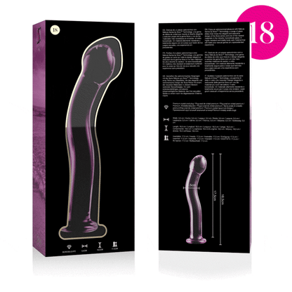 NEBULA SERIES BY IBIZA - MODELO 18 DILDO VIDRO BOROSILICADO ROSA 18.5 CM -O- 3.5 CM