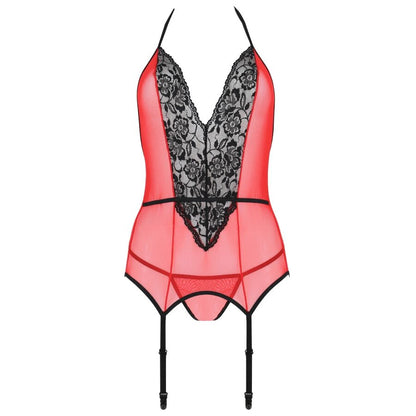 PASSION - PEONIA CORSET LINHA ERÓTICA VERMELHO L/XL