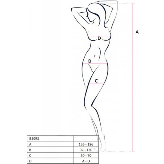 PASSION - BS095 BODYSTOCKING ROJO TALLA UNICA