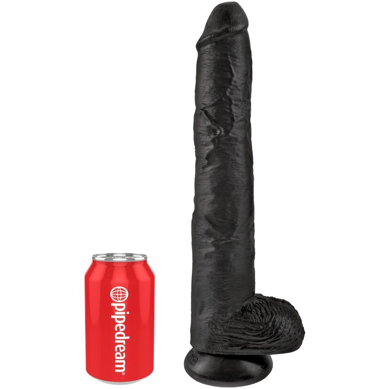 KING COCK - PÊNIS REALÍSTICO COM BOLAS 30.5 CM PRETO - Infernum Store