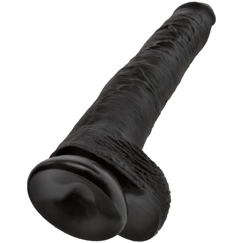 KING COCK - PÊNIS REALÍSTICO COM BOLAS 30.5 CM PRETO - Infernum Store