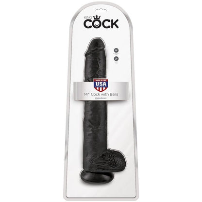 KING COCK - PÊNIS REALÍSTICO COM BOLAS 30.5 CM PRETO - Infernum Store