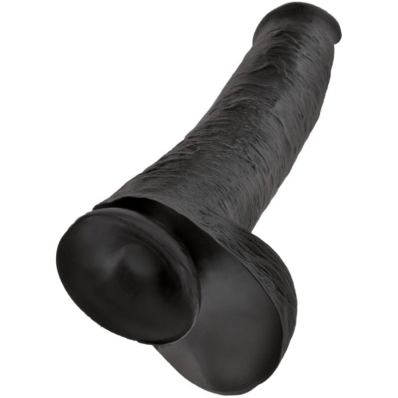 KING COCK - PÊNIS REALÍSTICO COM BOLAS 34.2 CM PRETO - Infernum Store
