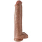 KING COCK - PÊNIS REALÍSTICO COM BOLAS 34.2 CM CARAMELO - Infernum Store
