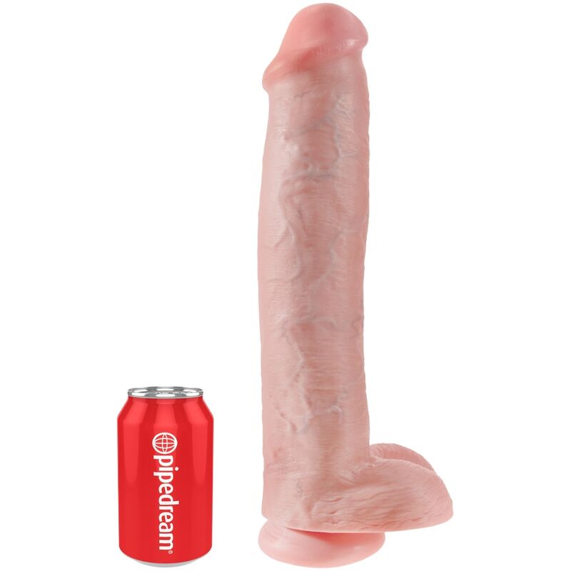 KING COCK - PÊNIS REALÍSTICO COM BOLAS 34.2 CM LEVE - Infernum Store