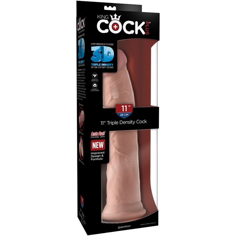 KING COCK - PÊNIS REALISTA 3D 26 CM LUZ - Infernum Store
