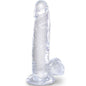 KING COCK - CLEAR PÊNIS REALÍSTICO COM BOLAS 15.2 CM TRANSPARENTE