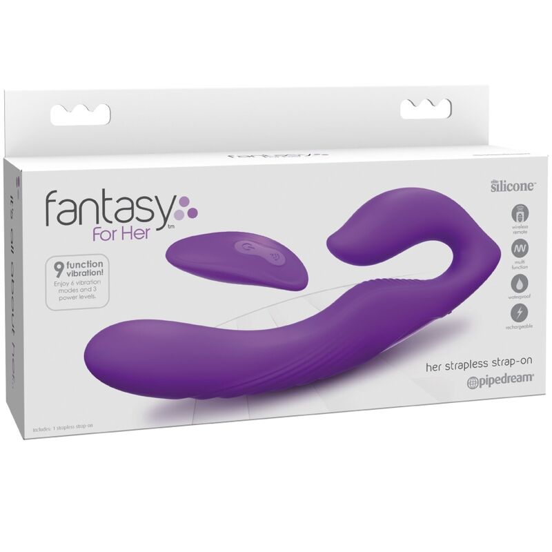 FANTASY FOR HER - VIBRADOR DE DUPLA PENETRAÇÃO CONTROLE REMOTO 9 NÍVEIS VIOLETA - Infernum Store