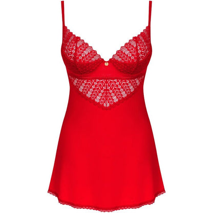 OBSESSIVE - INGRIDIA CHEMISE & TANGA RED XL/XXL