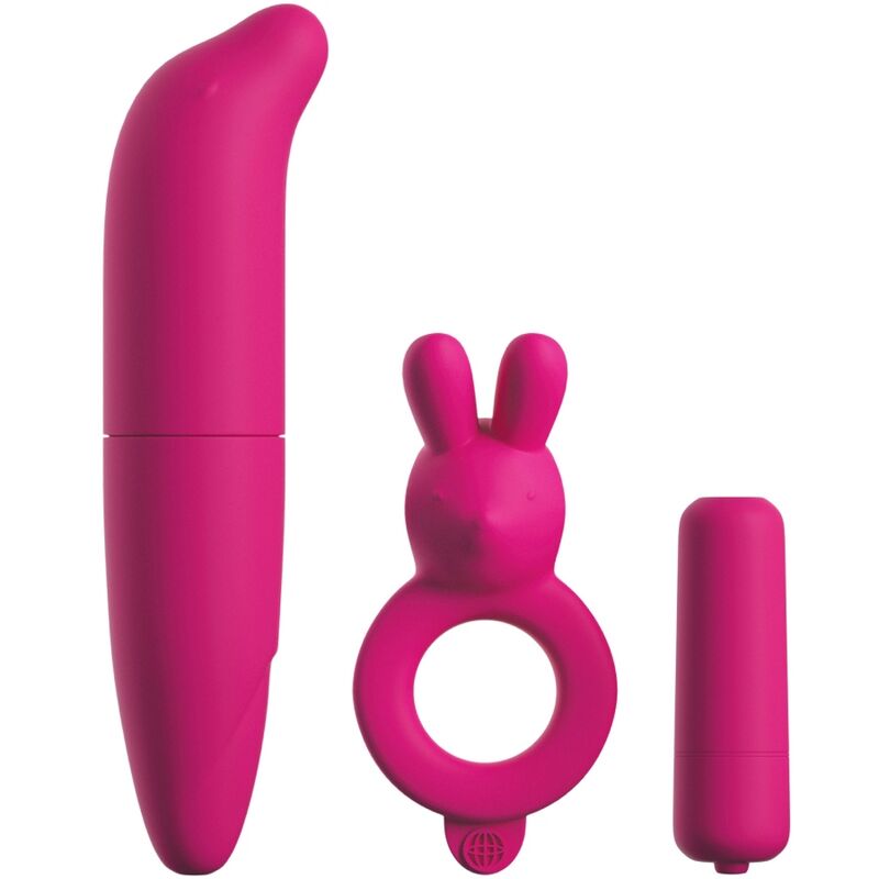 CLASSIX - KIT FOR COUPLES WITH RING, BULLET AND STIMULATOR PINK