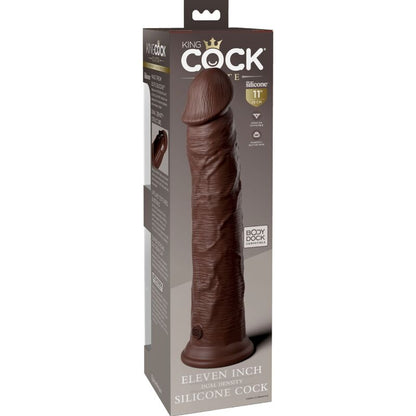 KING COCK - ELITE DILDO DE SILICONE REALISTA 28 CM MARROM - Infernum Store