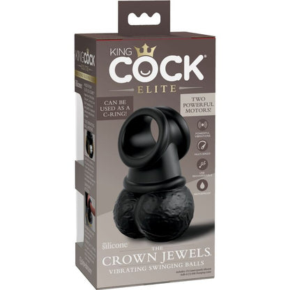 KING COCK - ELITE ANEL COM SILICONE VIBRANTE DE TESTÍCULOS - Infernum Store