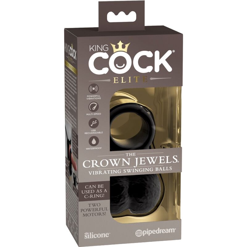 KING COCK - ELITE ANEL COM SILICONE VIBRANTE DE TESTÍCULOS - Infernum Store