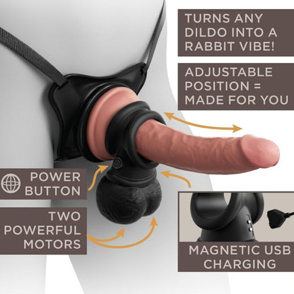 KING COCK - ELITE ANEL COM SILICONE VIBRANTE DE TESTÍCULOS - Infernum Store