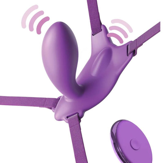 FANTASY FOR HER - ARNÊS DE BORBOLETA G-SPOT COM VIBRADOR, RECARREGÁVEL E CONTROLE REMOTO VIOLETA - Infernum Store