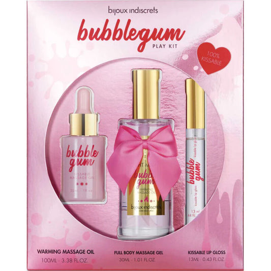 BIJOUX - INDISCRETS KIT BUBBLEGUM PLAY COM ÓLEO GEL E LIP GLOSS