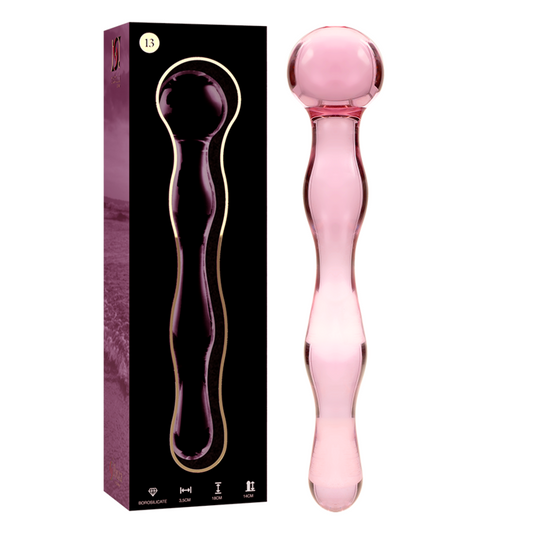NEBULA SERIES BY IBIZA - MODELO 13 DILDO VIDRO BOROSILICADO ROSA 18 CM -O- 3.5 CM
