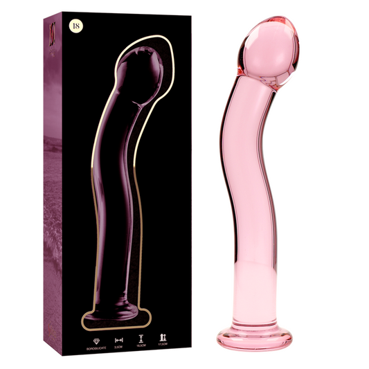 NEBULA SERIES BY IBIZA - MODELO 18 DILDO VIDRO BOROSILICADO ROSA 18.5 CM -O- 3.5 CM