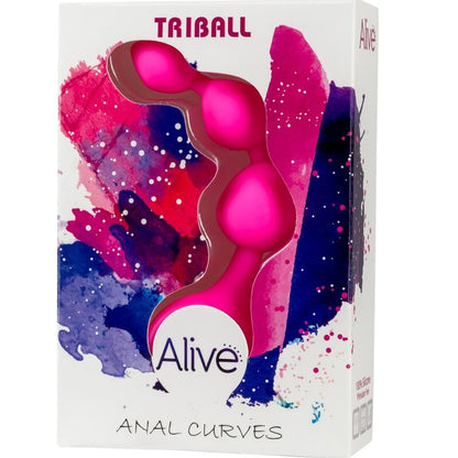 ALIVE - BOLAS ANAIS DE SILICONE TRIBALL ROSA 15 CM