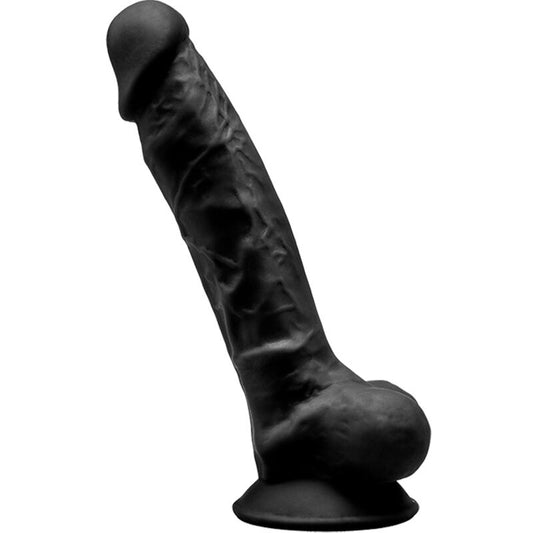 SILEXD - MODEL 1 REALISTIC PENIS PREMIUM SILEXPAN SILICONE BLACK 17.5 CM