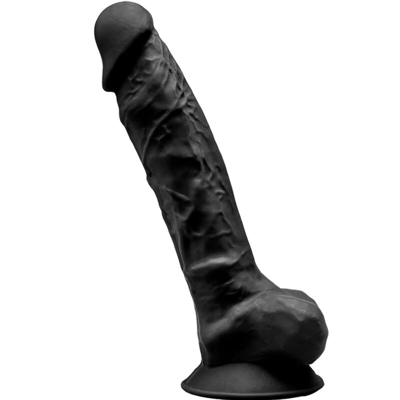 SILEXD - MODEL 1 REALISTIC PENIS PREMIUM SILEXPAN SILICONE BLACK 20 CM