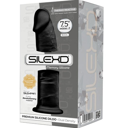 SILEXD - MODELO 2 PÊNIS REALÍSTICO PREMIUM SILEXPAN SILICONE PRETO 19 CM - Infernum Store