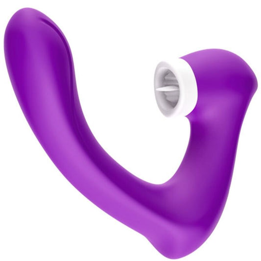 ARMONY - SECRETKISS LICKING CLITÓRIS VIBRATÓRIO E VIBRADOR CURVO ROXO