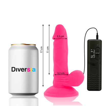 DIVERSIA - FLEXÍVEL VIBRAO VIBRAO ROSA 17 CM -O- 3.3 CM - Infernum Store