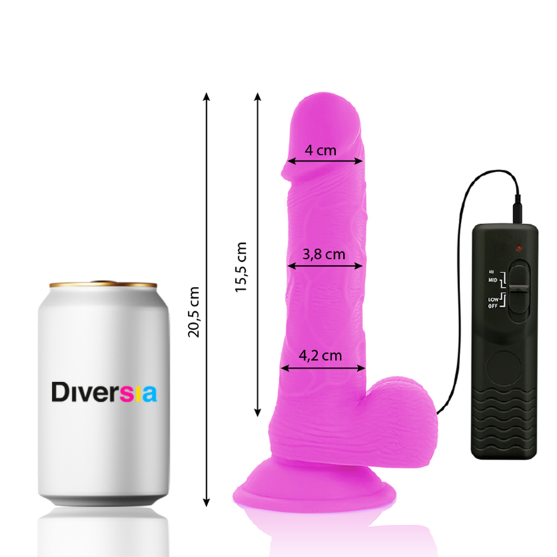 DIVERSIA - FLEXÍVEL VIBRATÓRIO ROXO 20.5 CM -O- 4.2 CM - Infernum Store