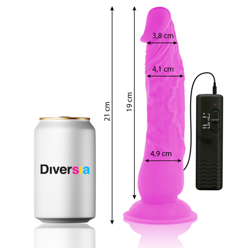 DIVERSIA - FLEXÍVEL VIBRAO VIBRANTE ROXO 21 CM -O- 4.9 CM - Infernum Store