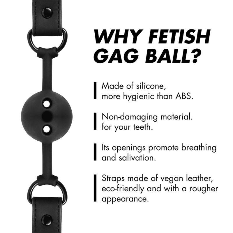 FETISH SUBMISSIVE BONDAGE - MORDAÇA DE BOLA DE SILICONE RESPIRÁVEL