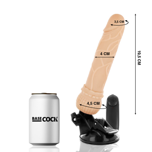 BASECOCK - REALISTIC VIBRATOR REMOTE CONTROL FLESH 19.5 CM -O- 4 CM