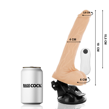 BASECOCK - REALISTIC VIBRATOR REMOTE CONTROL FLESH 19 CM -O- 4 CM - Infernum Store
