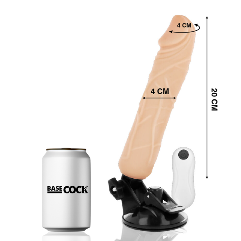 BASECOCK - REALISTIC VIBRATOR REMOTE CONTROL FLESH 20 CM -O- 4 CM