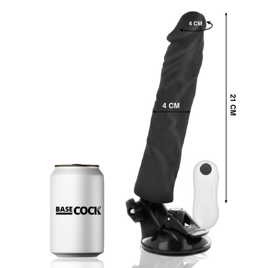 BASECOCK - REALISTIC VIBRATOR REMOTE CONTROL BLACK 21 CM -O- 4 CM