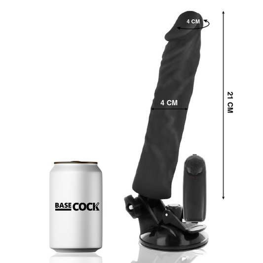 BASECOCK - REALISTIC VIBRATOR REMOTE CONTROL BLACK 21 CM -O- 4 CM