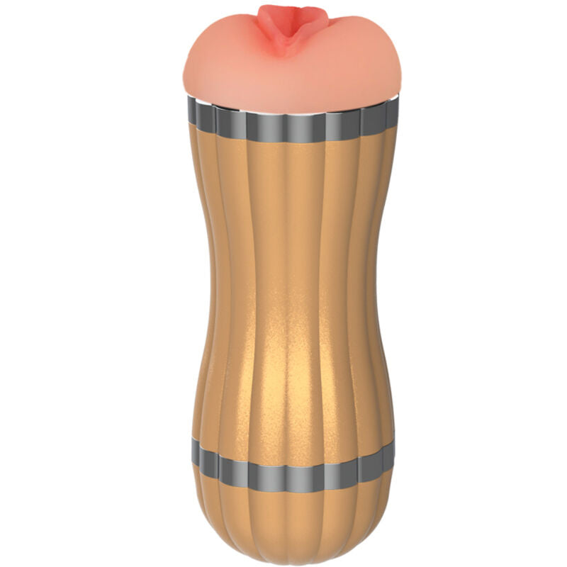 ARMONY - BEVIS DUPLO MASTURBADOR VAGINAL E BOCAL SEM VIBRAÇÃO DOURADO
