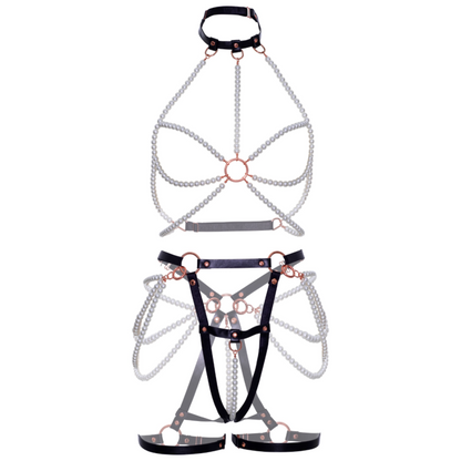 LEG AVENUE - SUTI ARNÊS E LIGA DE PÉROLAS M