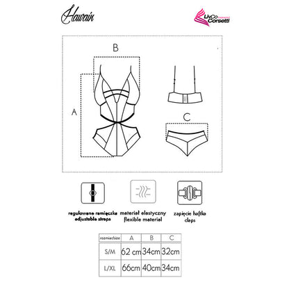 LIVCO CORSETTI FASHION - HAWAIN LC 90665 BODY PRETO L/XL