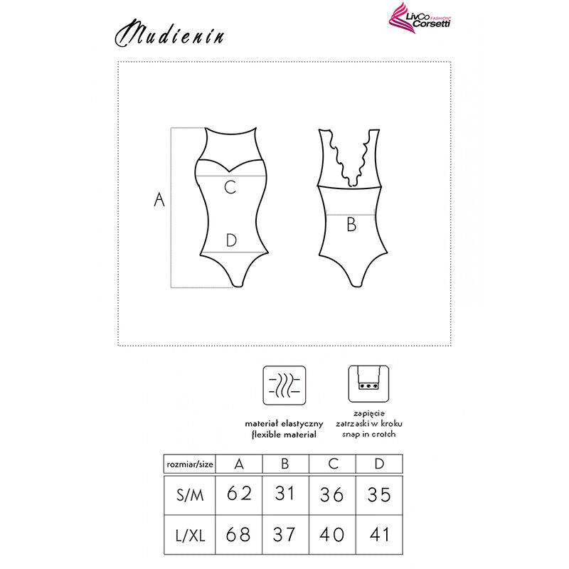 LIVCO CORSETTI FASHION - MUDIENIN LC 90654 BODY PRETO S/M