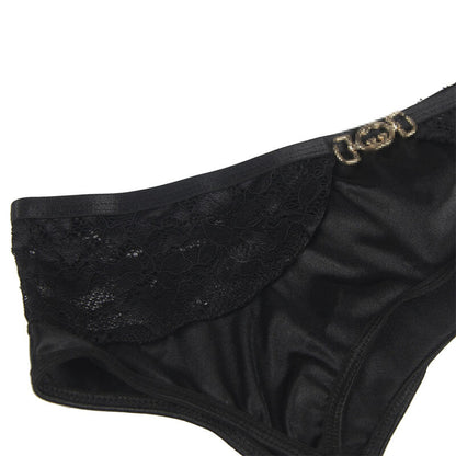 SUBBLIME - CONJUNTO DE 3 PEAS SUTI + TANGA + LIGA DE RENDA PRETO L/XL