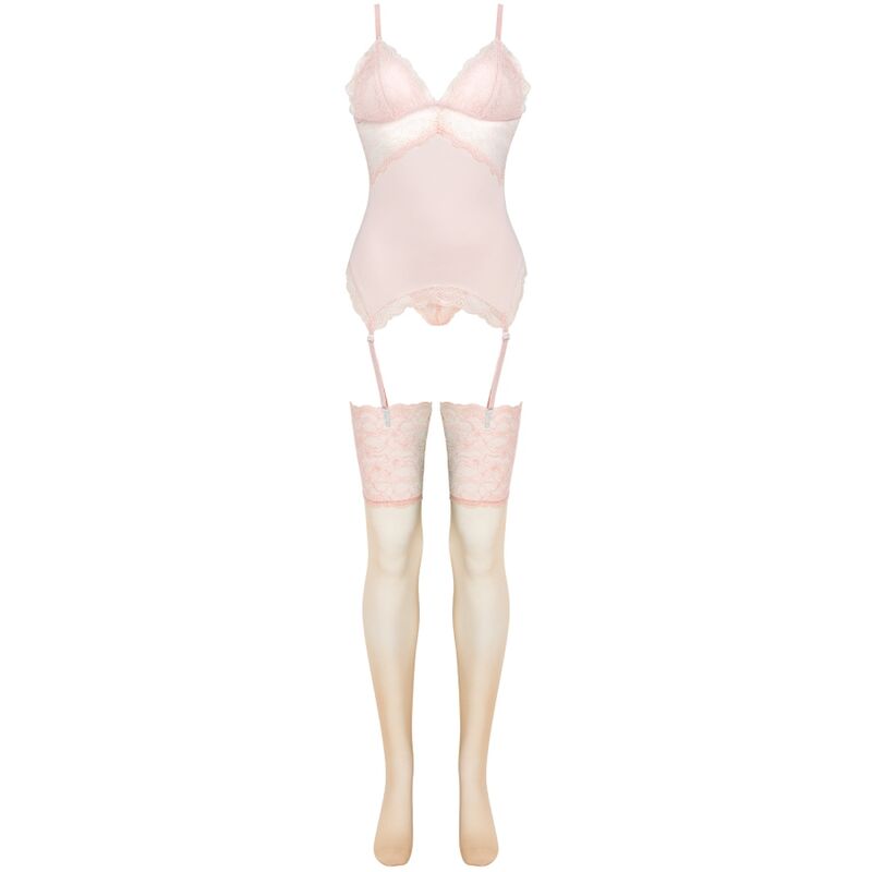 LIVCO CORSETTI FASHION - PERSINNE PEACH SET CORSET + PANTY + MEDIAS